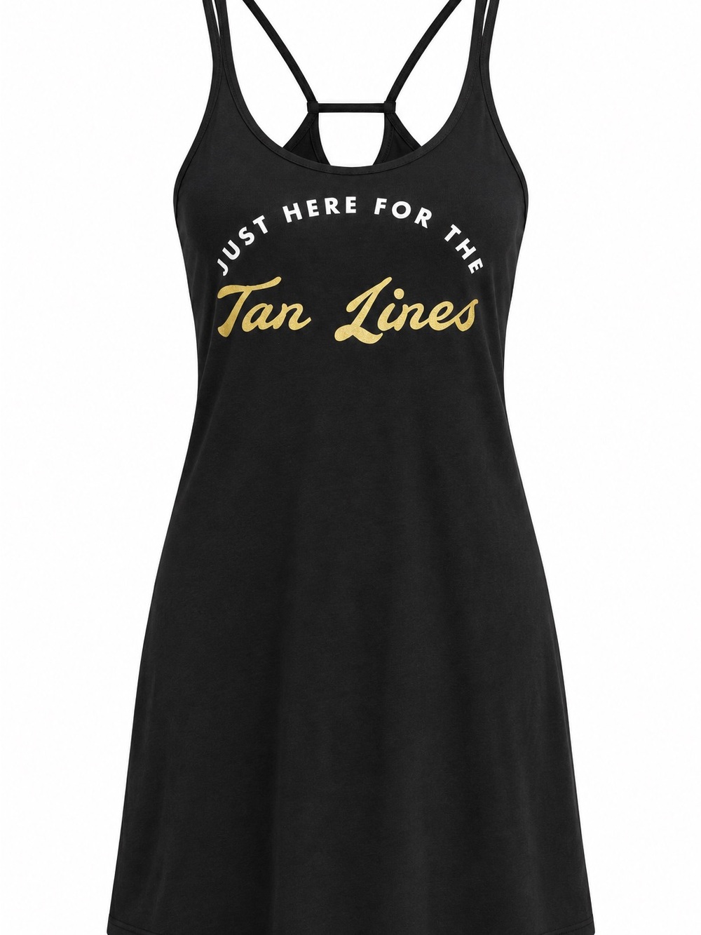 Xhilaration Black Tank Swim Coverup with Gold Script